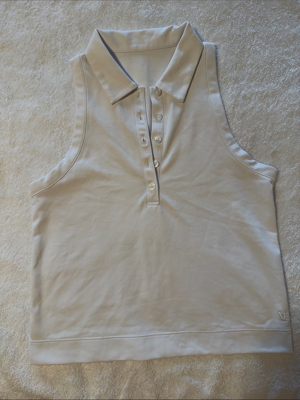 Vuori Sleeveless Polo Tank Top in White